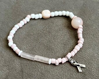 Upcycled  Breast Cancer Bracelet