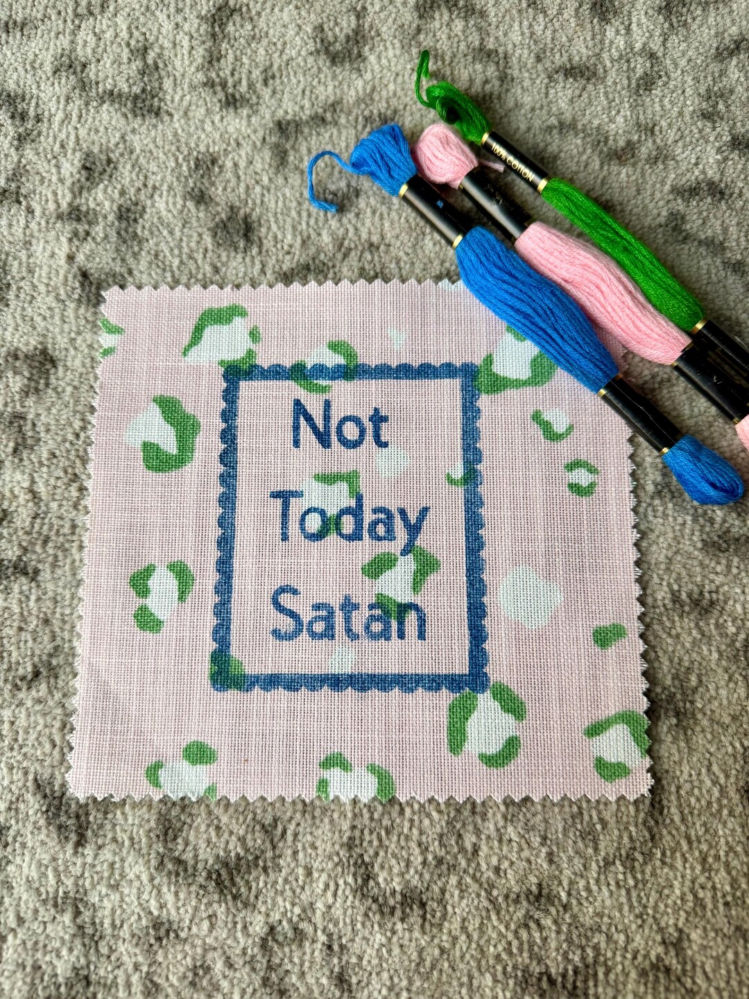 Not Today Satan Cross Stitch DIY - Etsy
