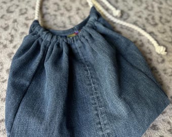 Upcycled jean hobo bag