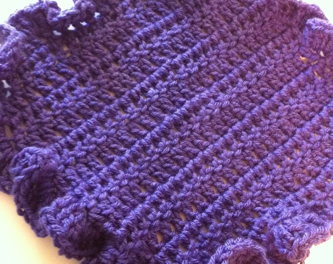 Purple Grape Ruffle Edge Crochet Baby Blanket Lovey Etsy