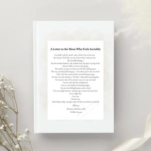 Carta a la mamá que se siente invisible: carta de aliento imprimible para el agotamiento maternal, regalo de sanación emocional, descarga digital