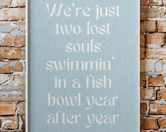 Wish You Were Here Digital Print - Song Lyrics Wall Art - Music Decor - Gift for Music Lovers