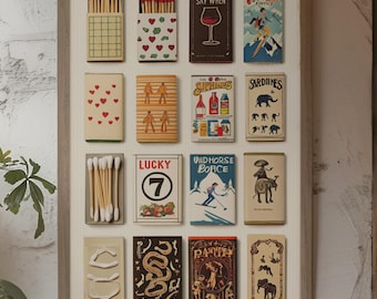 Vintage Matchbox-samlingstryck - Digitalt konstverk - Matchbox-konst - Heminredning - Väggkonst - Present till samlare