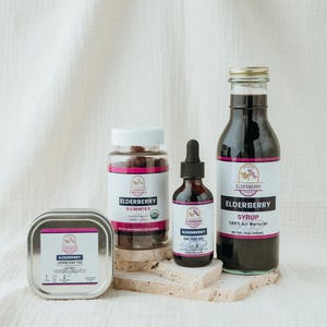 Ultimate Elderberry Wellness Bundle | Organic and Handcrafted Elderberry Syrup, Tincture, Tea & Gummies for Immune Support