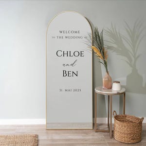 Welcome Wedding Sign, Personalizable Names, For Mirrors, Acrylic, Cardboard, Wedding Mirror Stickers, For Wedding