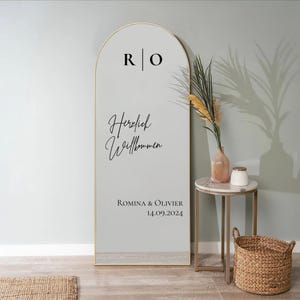 Welcome Wedding Sign, Personalizable Names, For Mirrors, Acrylic, Cardboard, Wedding Mirror Stickers, For Wedding