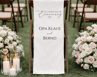 Bandera conmemorativa para silla de boda | Bandera conmemorativa reservada para silla | Bandera personalizada para silla de boda