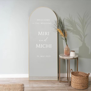Welcome Wedding Sign, Personalizable Names, For Mirrors, Acrylic, Cardboard, Wedding Mirror Stickers, For Wedding