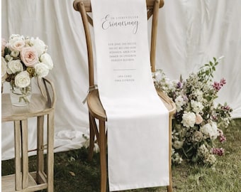Erinnerungsschild Hochzeit Stuhl | Reserved Memorial Chair Banner | Personalisiertes Wedding Chair Banner