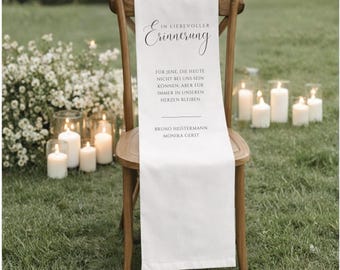 Erinnerungsschild Hochzeit Stuhl | Reserved Memorial Chair Banner | Personalisiertes Wedding Chair Banner