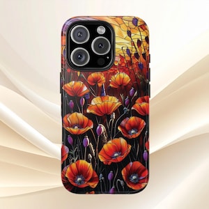 Floral Stained Glass Effect Phone Case,Tough Protection,Floral 3D Mosaic Tough Case,Stained Glass Effect with Flowers,Cases iPhone Samsung