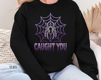 Sweat gothique toile d'araignée : haut effrayant d'Halloween