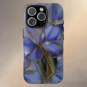 Floral Stained Glass Effect Phone Case,Tough Protection,Floral 3D Mosaic Tough Case,Stained Glass Effect with Flowers,Cases iPhone Samsung