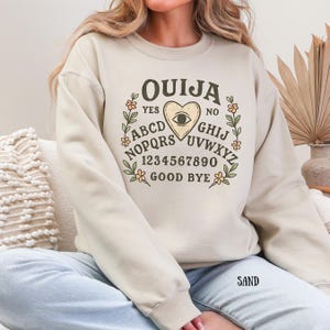 Ouija Board Heart Unisex Sweatshirt,Vintage Spirit Board Halloween Shirt,Mystical Occult,Witchy Vibe Shirt,Spirit Session,Mystical Halloween
