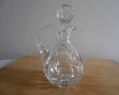 Vintage NOS West Germany Glass Cruet Bottle with Stopper Clear Crystal Glass Cruet Bottle Beautiful Cut Glass Cruet Excellent Condition