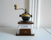 Small manual Coffee Grinder Cast Iron-Wood and Pocelain Coffee Grinder Tested and Works 60 39 s to 70 39 s Era