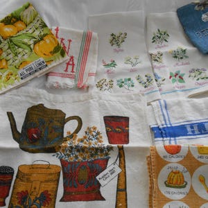 Retro Linen Kitchen Tea Towel: 50s 60s 70s Print PRICED PER TOWEL image 5