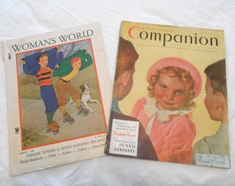 Rare Woman's World Magazine March 1935 Issue and Rare Woman's Companion Magazine September 1939 Issue Made in USA Used Condition