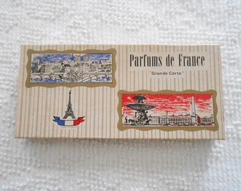 Parfums de France "Grande Carte" 15 Perfume Bottles Made in France 50s Era