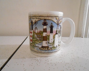 Great American Lighthouses South Carolina Coffee Mug by Donna Elias The Collectors Series 8 ounce Size Good Clean Condition 90s Era