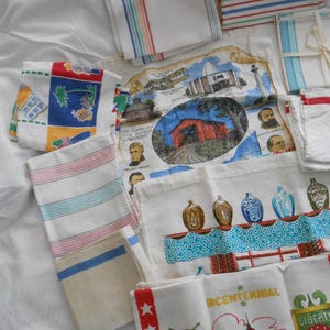 Retro Linen Kitchen Tea Towel: 50s 60s 70s Print PRICED PER TOWEL image 7