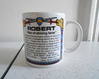 Vintage Coffee Mug Robert Name Ceramic Beverage Mug 8 Ounce Size Mug Good Clean Condition 70s to 80s Era