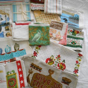 Retro Linen Kitchen Tea Towel: 50s 60s 70s Print PRICED PER TOWEL image 9