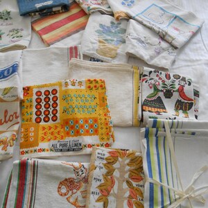 Retro Linen Kitchen Tea Towel: 50s 60s 70s Print PRICED PER TOWEL image 2