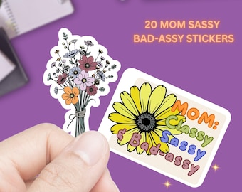 Sassy Mom Sticker Sheet, Floral Stickers, Mother's Day Gift