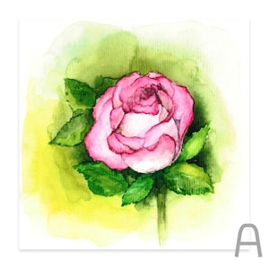 Original hand painted watercolor on watercolor paper / Flower painting to hang on the wall for home decor
