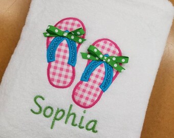 Personalized Towels for Kids - Personalized Beach Towels Flip-Flops, Woody Shark, Anchor, Surf board - SALE Limited Time Only