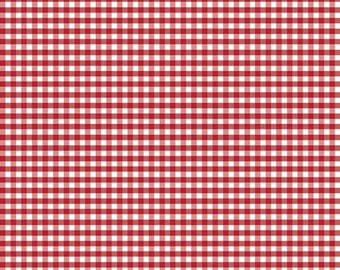 Pequeña tela roja Gingham por Riley Blake Vendida cortada a medida