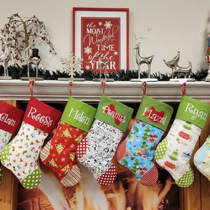 Kerstsok | Kerstsokken gepersonaliseerd | Kerstsokken met monogram | Handgemaakte kerstsokken | Familiekousen