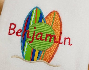 Personalized Towels for Kids - Personalized Beach Towels Flip-Flops, Woody Shark, Anchor, Surf board - SALE Limited Time Only