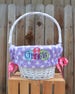 Easter Basket with liners and egg applique, Girls personalized Easter Basket, Boys personalized Easter Basket, Personalized Easter Basket 