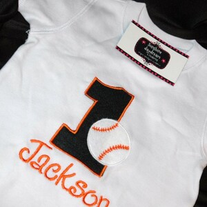 1st Birthday Shirt  Baseball number 1 and name personalized