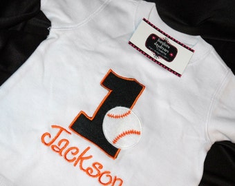 1st Birthday Shirt  Baseball number 1 and name personalized