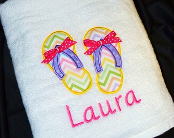 Personalized Towels for Kids - Personalized Beach Towels Flip-Flops, Woody Shark, Anchor, Surf board - SALE Limited Time Only