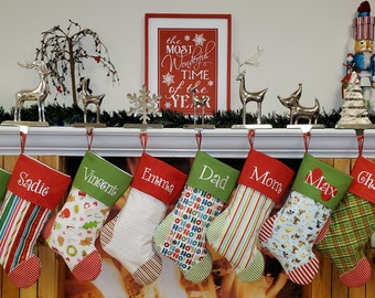 PERSONALIZED CHRISTMAS Stockings | Embroidered stocking | Family Christmas stocking |Monogrammed Christmas stockings| ships for 2023