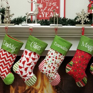 Set of 4 Personalized Christmas stockings choose your favorite 4 and personalization Ships for Christmas 2021