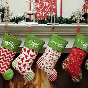 Set of 4 Personalized Christmas stockings choose your favorite 4 and personalization Ships for Christmas 2021