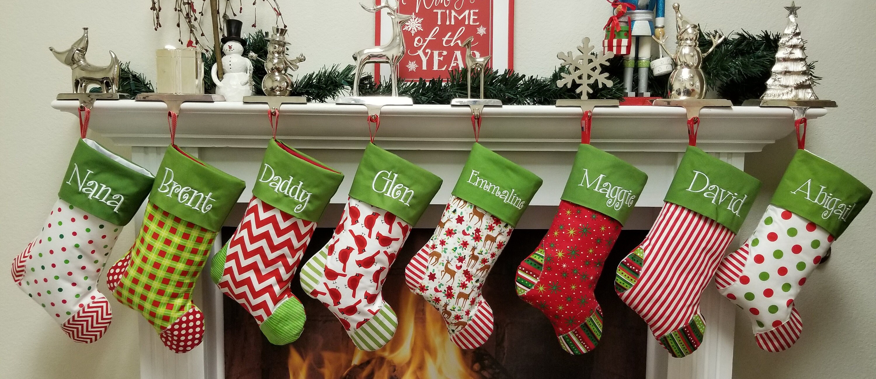 Set of 4 Personalized Christmas Stockings Choose Your Favorite  Etsy