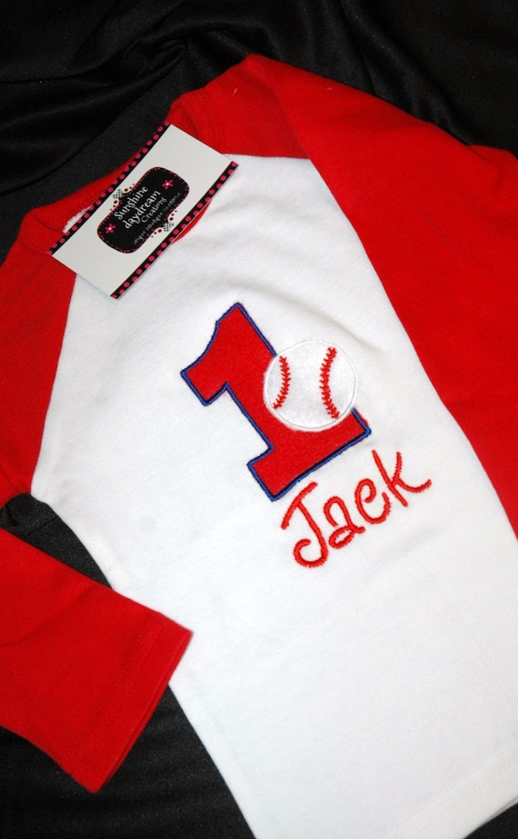 1st Birthday Shirt Baseball Shirt Number 1 and Name Etsy