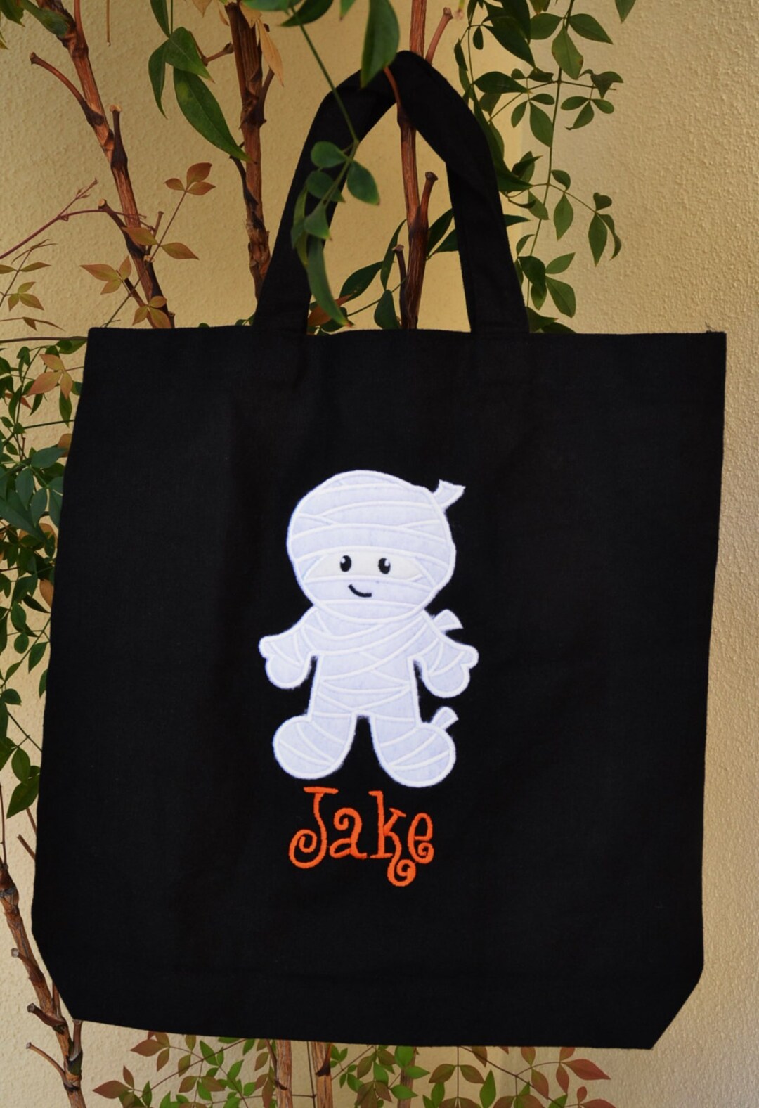 Trick or Treat Bag Canvas Bag Personalized Halloween Tote Mummy or ...