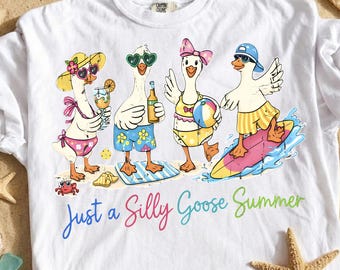 Un simple ganso tonto de verano PNG, sublimación vintage desgastada, descarga digital