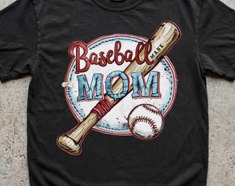 Baseball Mom PNG, Distressed Sports Sublimation Digital Download, Instant Download