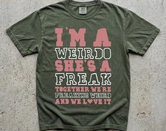 Retro I'm A Weirdo She's A Freak Funny Png, Girlfriend Bestie Clipart Sublimation, Couple Best Friend Png Gift Digital Download
