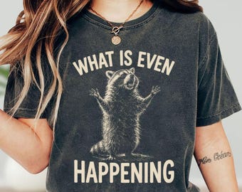 What Is Even Happening Raccoon Shirt, Funny Sarcastic Meme Hoodie, Humorous Animal Sweatshirt, Retro Graphic Tee, Gift for Him