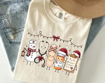 Christmas Nurse T-Shirt, Registered Nurse Rn Gift, Funny Santa Healthcare Tee, Nurse Life Hoodie, Medical Sweatshirt