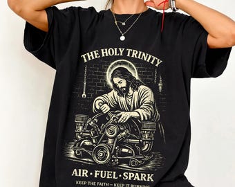 Funny The Holy Trinity Air Fuel Spark Sublimation, Car Guy Png File, Auto Repair Humor Png, Keep The Faith Digital Download